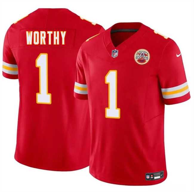 Men & Women & Youth Kansas City Chiefs #1 Xavier Worthy Red 2024 Draft F.U.S.E. Vapor Untouchable Limited Stitched Jersey